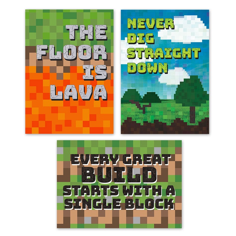 Pixel Blocks Poster Pack - Pack of 3 - A3