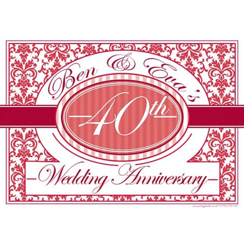 Ruby Anniversary Personalised Poster- A3