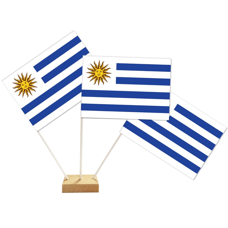 Uruguay Paper Table Flags - 15cm on 30cm Pole - Each