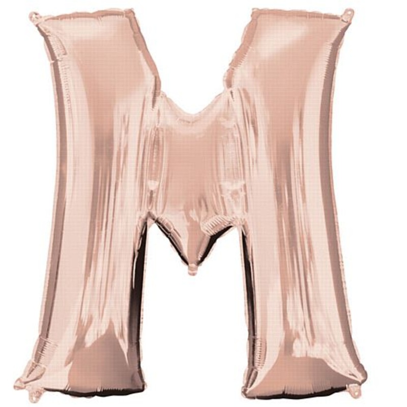 Rose Gold Letter M Foil Balloon- 33"