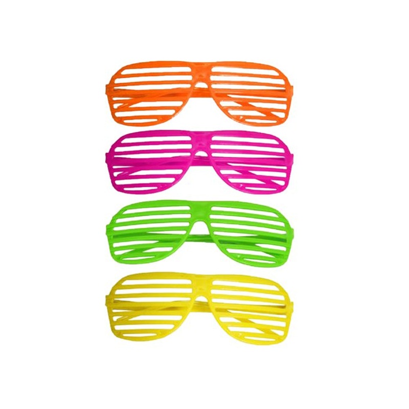 Adult Shutter Neon Glasses - 4 Assorted Colours - Sold Individually
