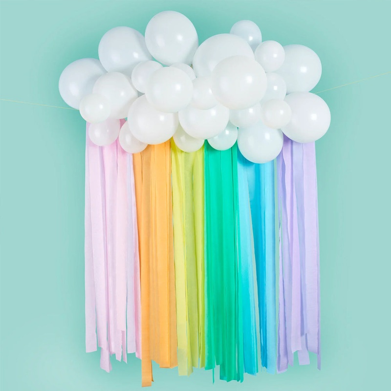 Pastel Rainbow Balloon Arch & Streamer Backdrop Kit