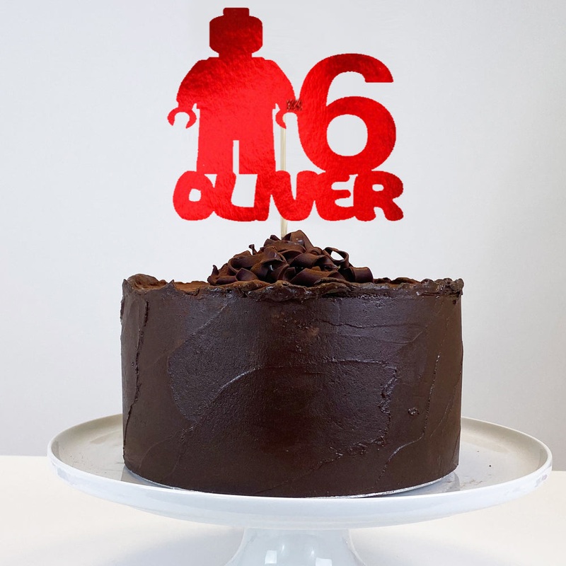 Personalised Building Blocks Cake Topper - Each