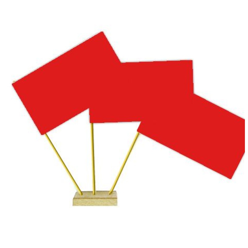Red Paper Table Flags - 15cm on 30cm Pole - Each