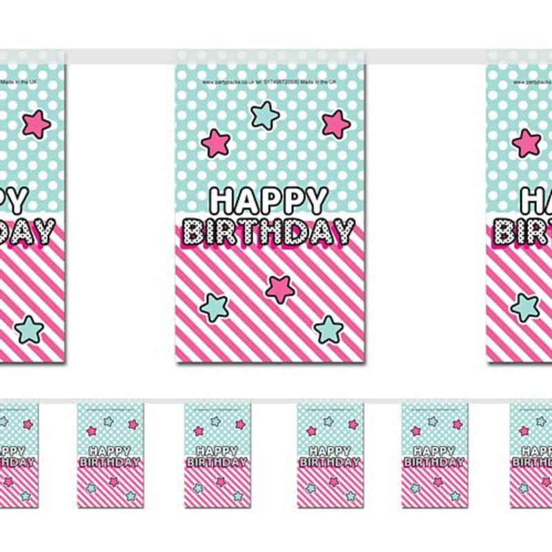 Surprise Birthday Paper Flag Bunting - 2.4m