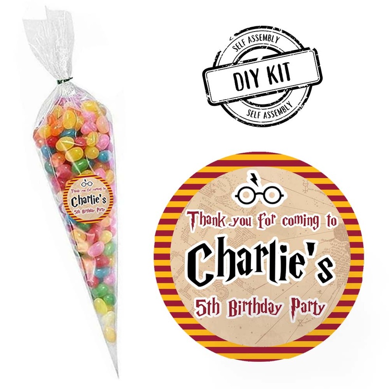 Wizard Personalised Sweet Cone Bag Favour Kit - Pack of 15