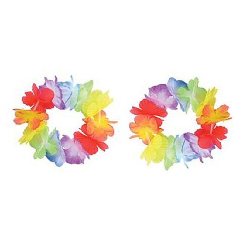 Multi-Colour Flower Wristbands/Anklets Pack of 2