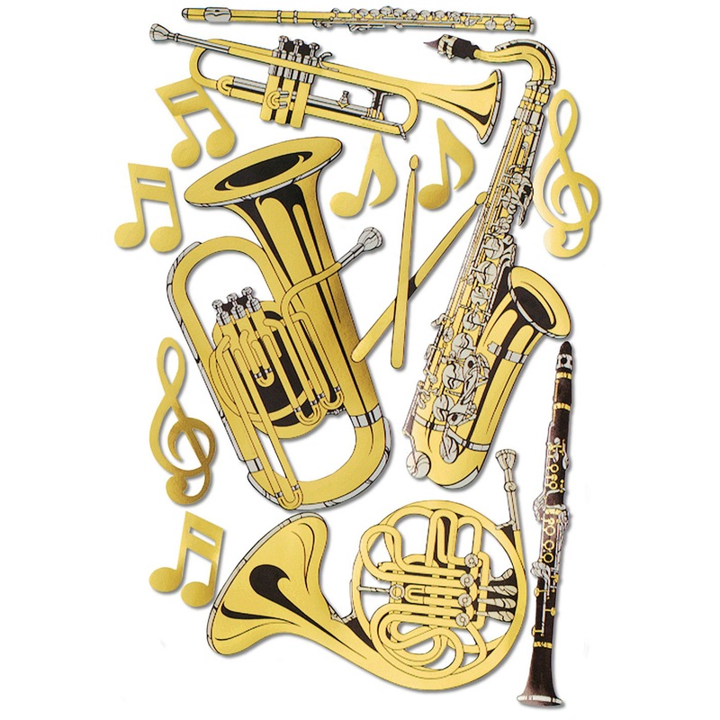 Musical Instrument Cutouts Set of 15 - 17" to 23.5"