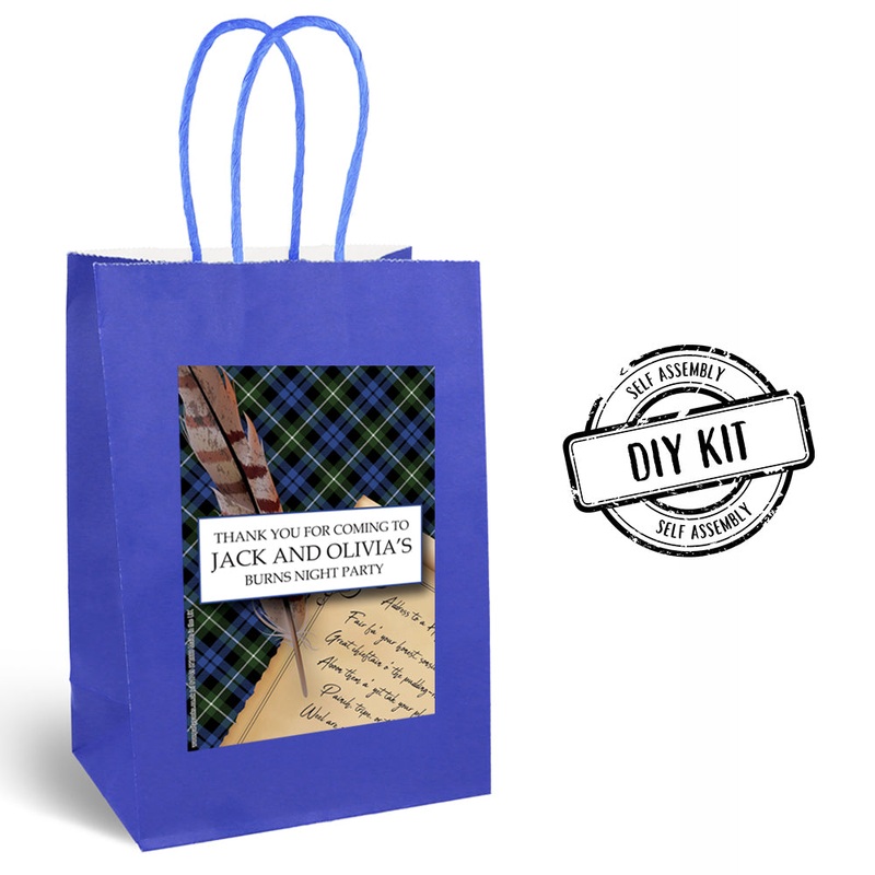 Personalised Burns Night Scroll Paper Party Bags - Pack of 12