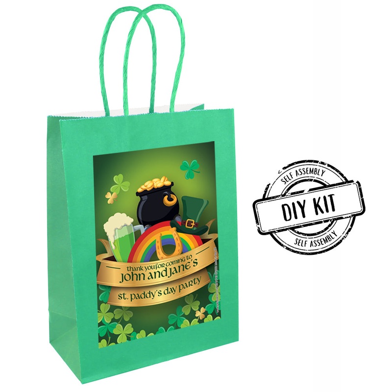 Personalised St. Patrick's Day Paper Party Bags - Pack of 12