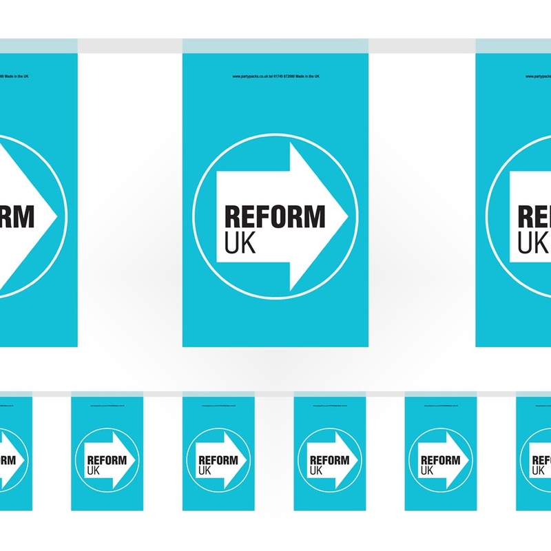 Reform UK Party Paper Flag Bunting - 2.4m