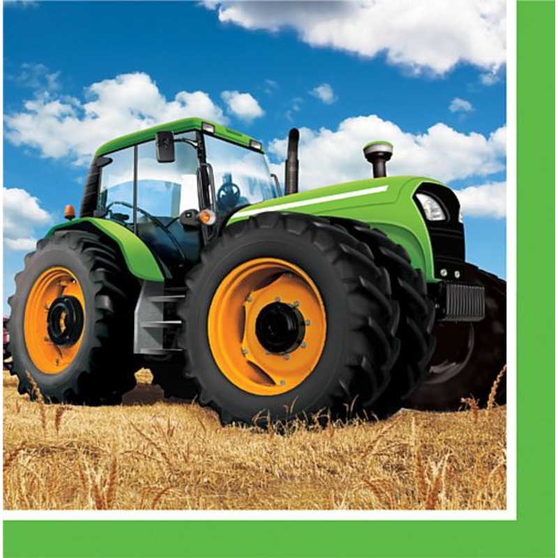 Tractor Time Luncheon Napkins - 33cm - Pack of 16
