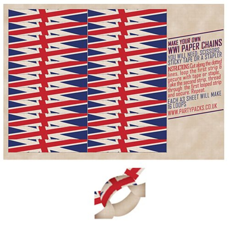 Remembrance Sunday 'Union Jack' Paper Chain Kit - A3 Card