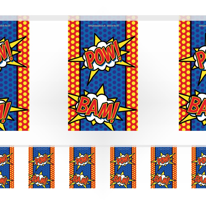Superhero Paper Flag Bunting Decoration - 2.4m
