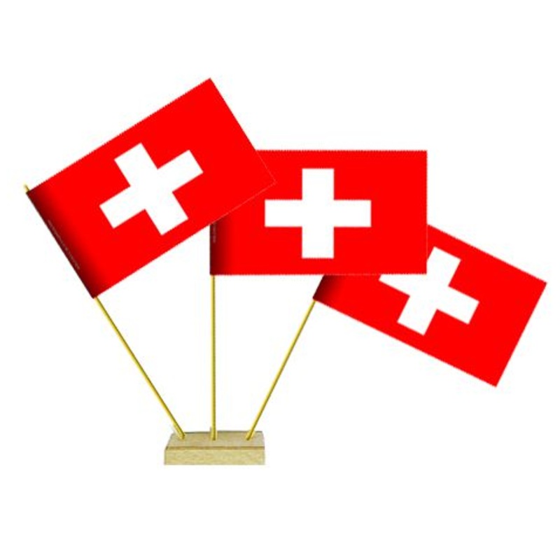 Switzerland Paper Table Flags - 15cm on 30cm Pole - Each