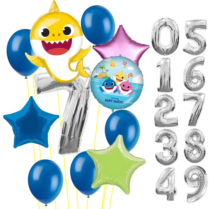 Uninflated Baby Shark Balloon Bundle - Choose Your Age