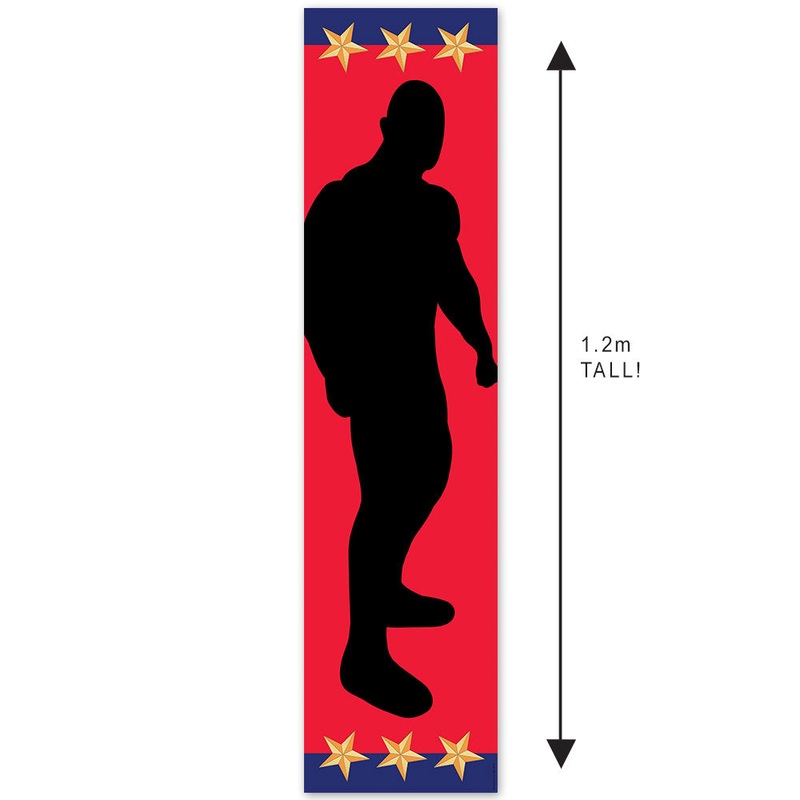 Wrestling Silhouette Portrait Banner - 30cm x 120cm