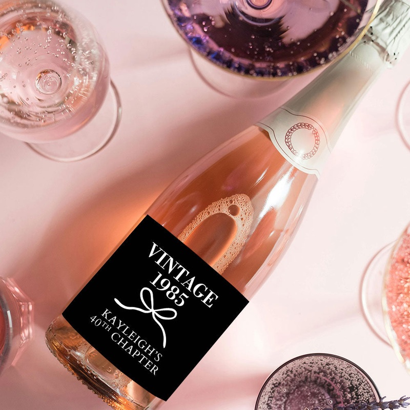 Personalised Vintage Year Bottle Lables - Sheet of 4