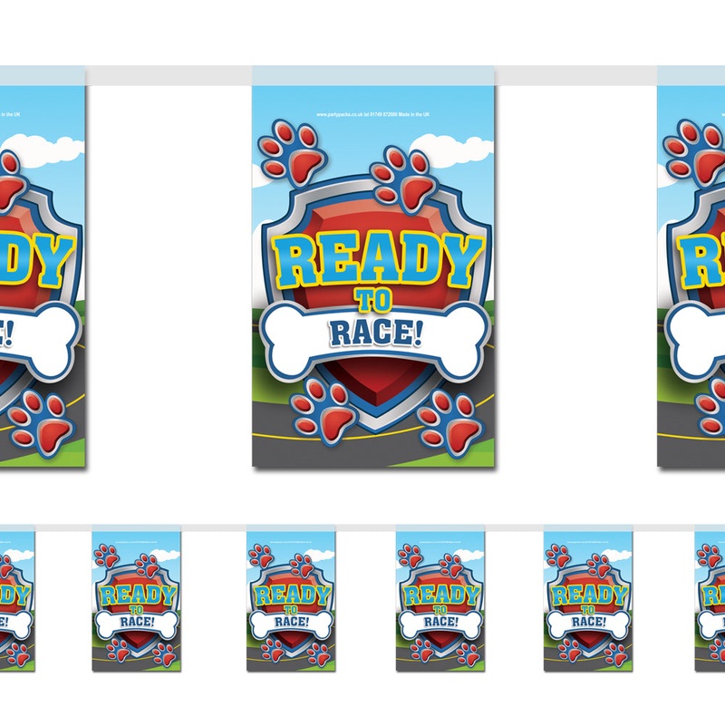 Puppy Paws Paper Flag Bunting Decoration - 2.4m