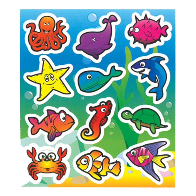 Sealife Stickers - Assorted - 11.5cm - Each
