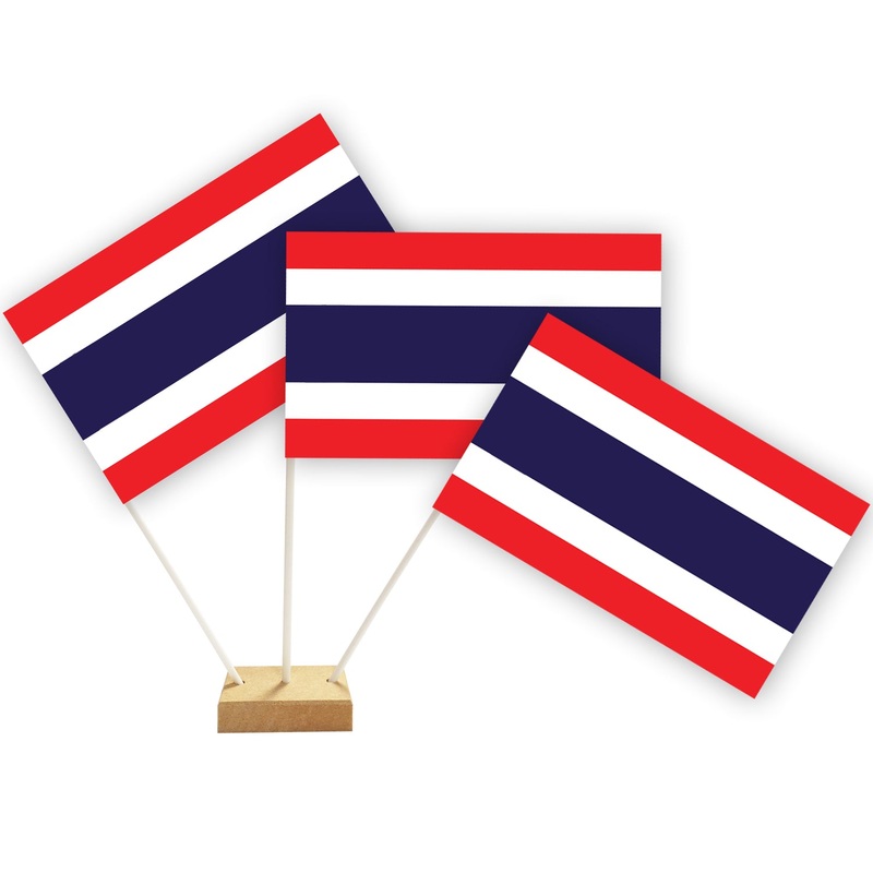 Thailand Paper Table Flags - 15cm on 30cm Pole - Each
