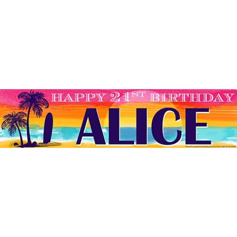Tropical Sunset Personalised Banner - 1.2m