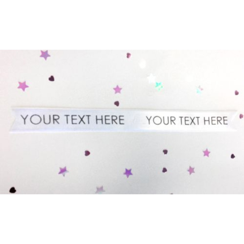 White Personalised Ribbon- 15mm- 1 Metre