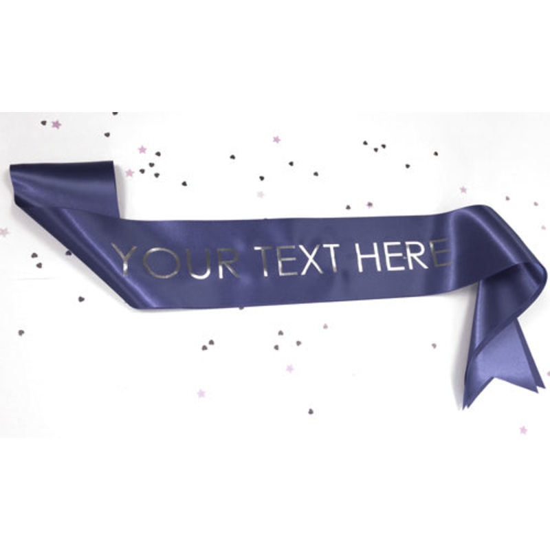Navy Blue Personalised Sash - 50mm