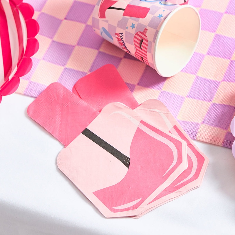 Pamper Party Nail Polish Shaped Paper Napkins - 17cm - Pack of 16