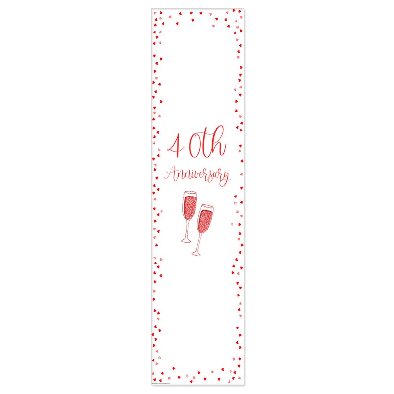 Ruby Anniversary Portrait Door Banner - 120 x 30cm