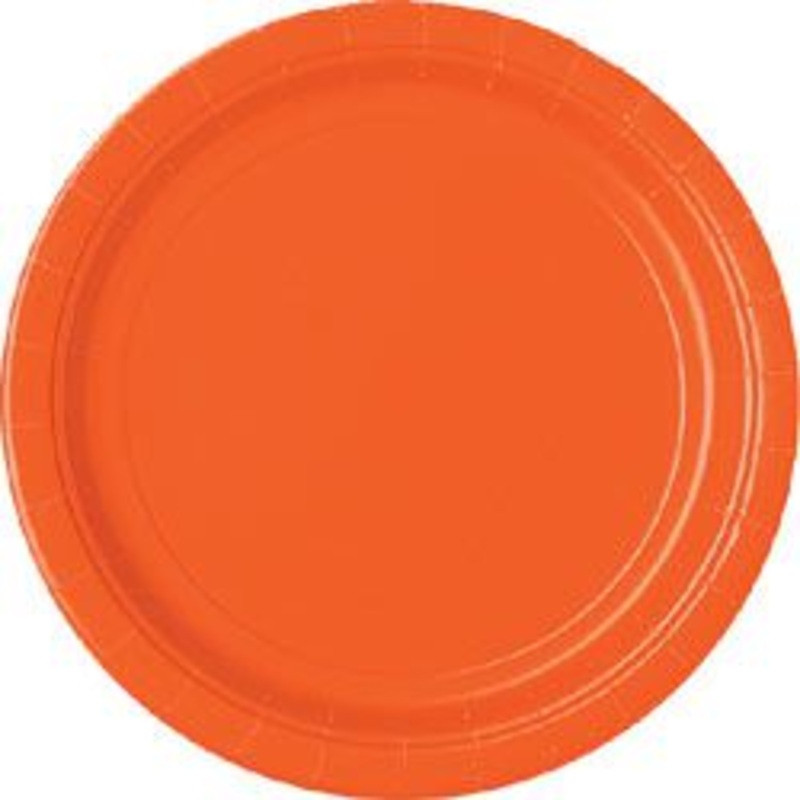 Orange Paper Plate - Each - 9"