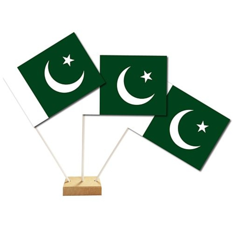 Pakistan Paper Table Flags - 15cm on 30cm Pole - Each