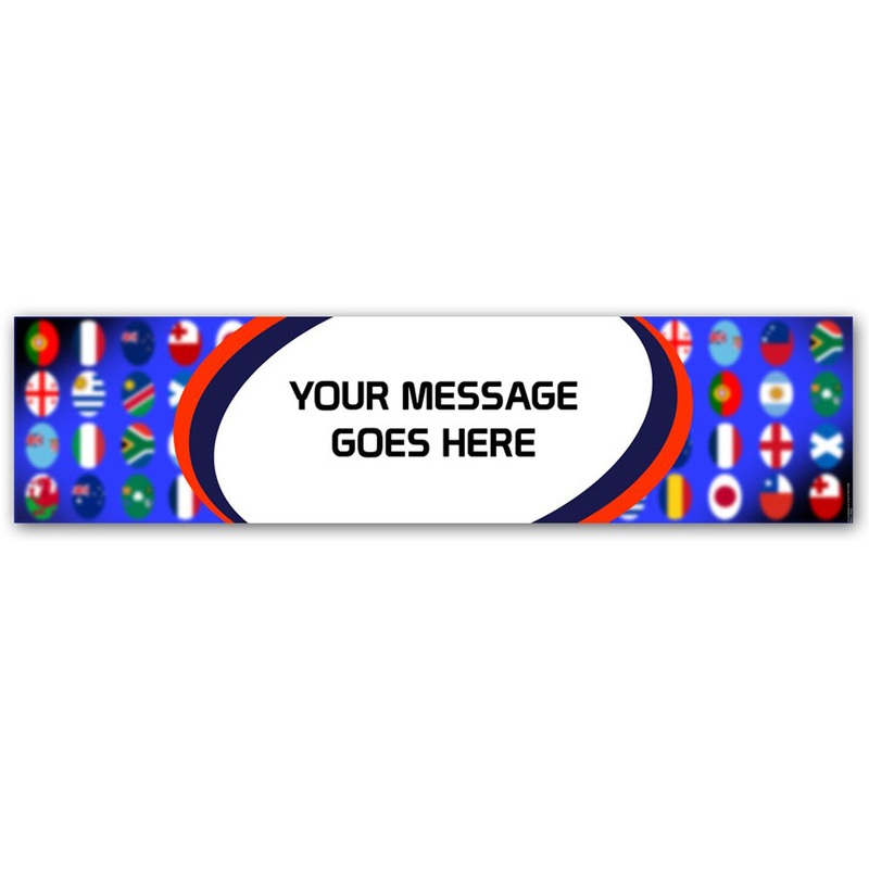 World Rugby Personalised Banner Decoration - 1.2m