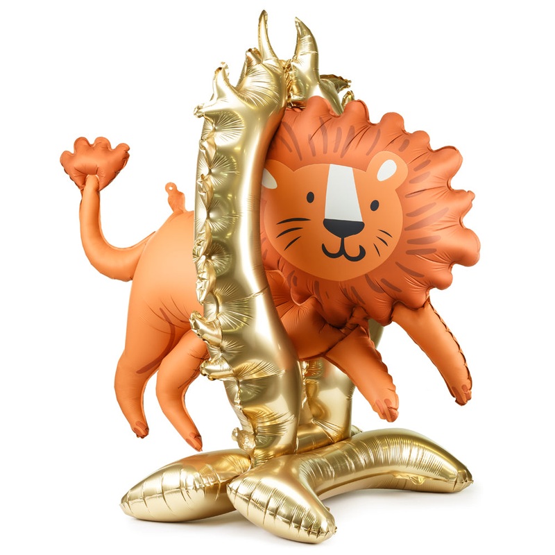 Air Fill Lion Jumping Through Hoop Foil Balloon - 38"
