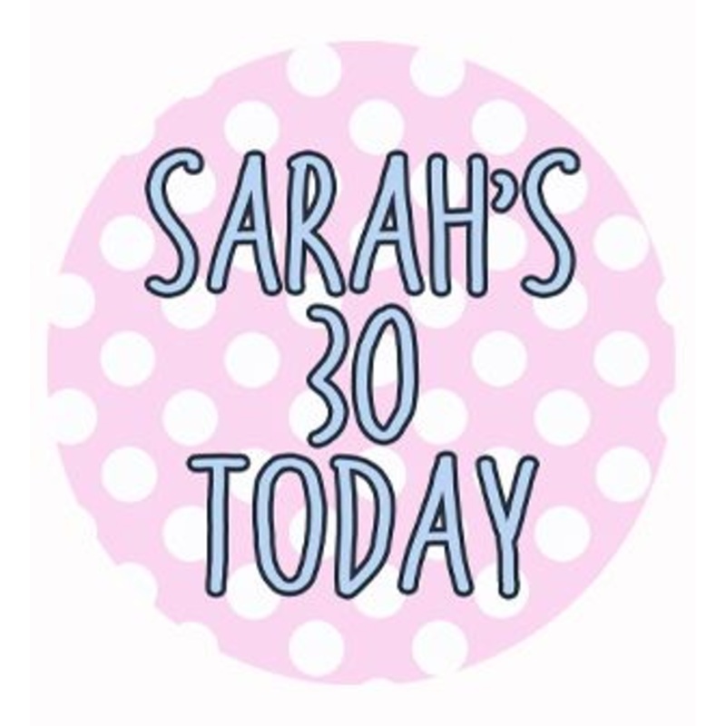 Personalised Pink Polka Dot Badge 58mm - Each