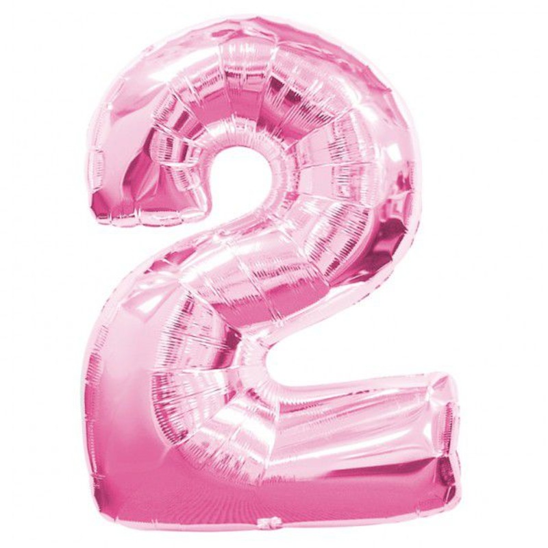 Pink Number 2 Foil Balloon - 34"