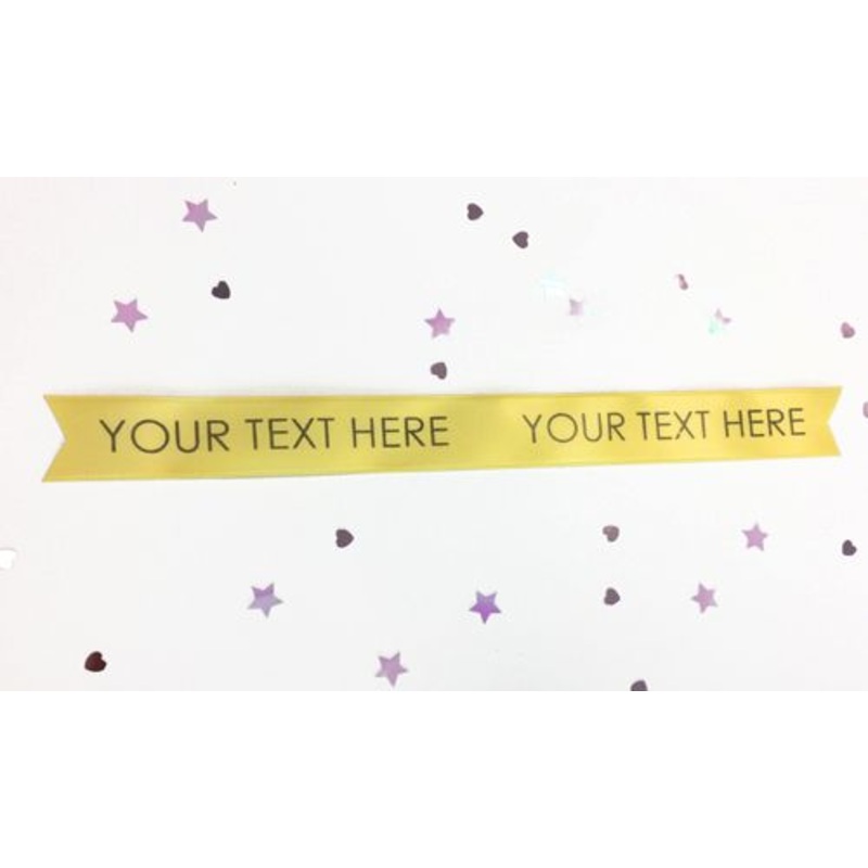 Yellow Personalised Ribbon- 15mm- 1 Metre
