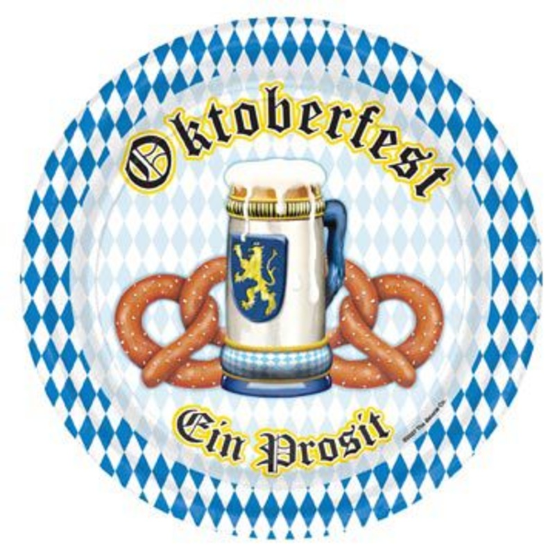 Oktoberfest Paper Plates - 23cm - Pack of 8