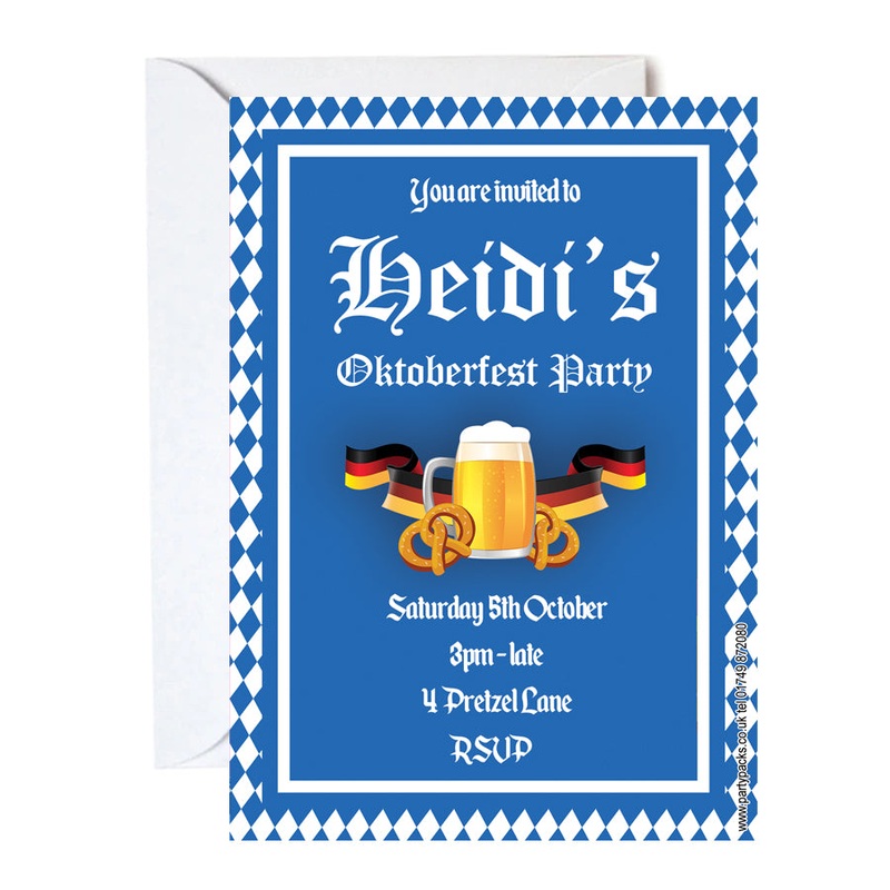 Oktoberfest Personalised Invitations - Pack of 16