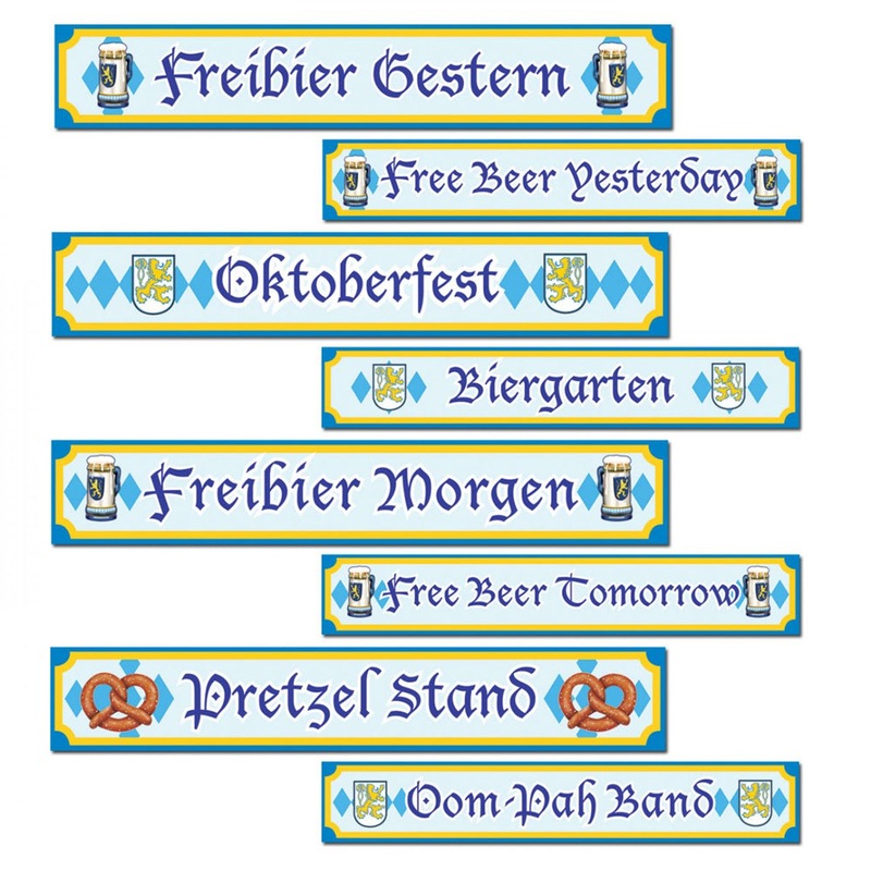 Oktoberfest Sign Decorations - 60cm - Pack of 4