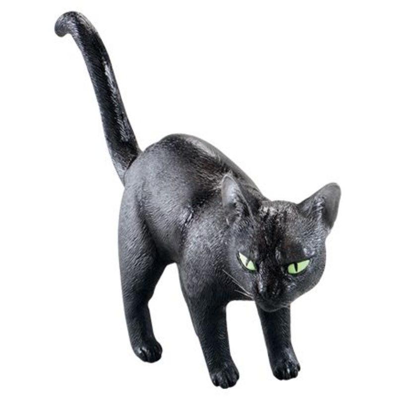 Plastic Life-Size Black Cat Decoration - 44cm