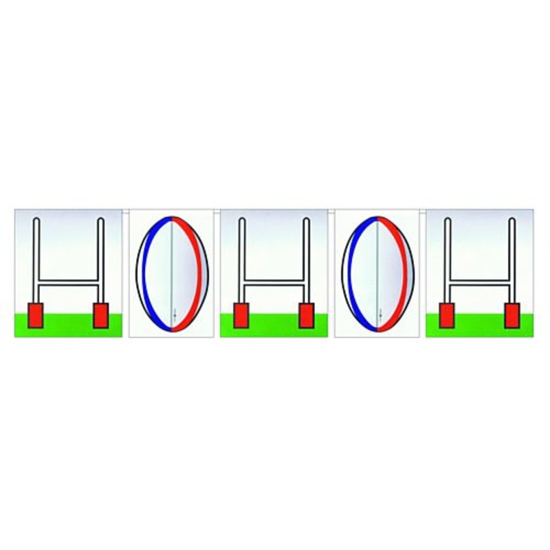Rugby Ball & Post Flag Interior Bunting - 2.4m
