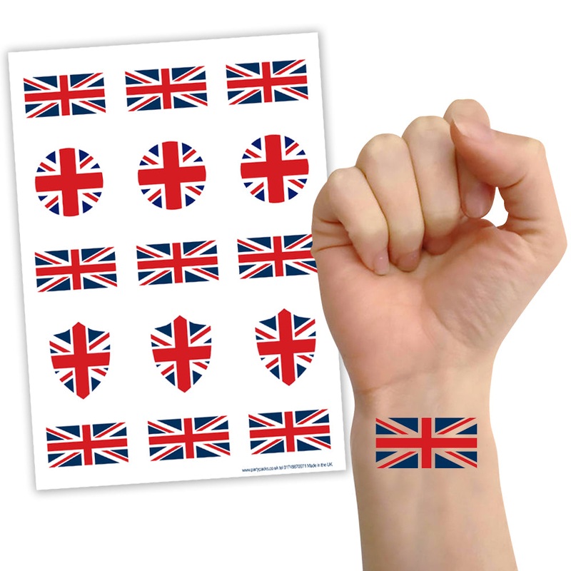 Union Jack British Flag Temporary Tattoos