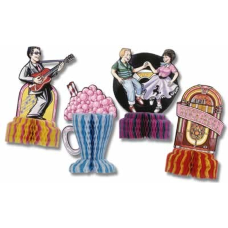 50's Themed Table Centrepieces - set of 4 - 5"