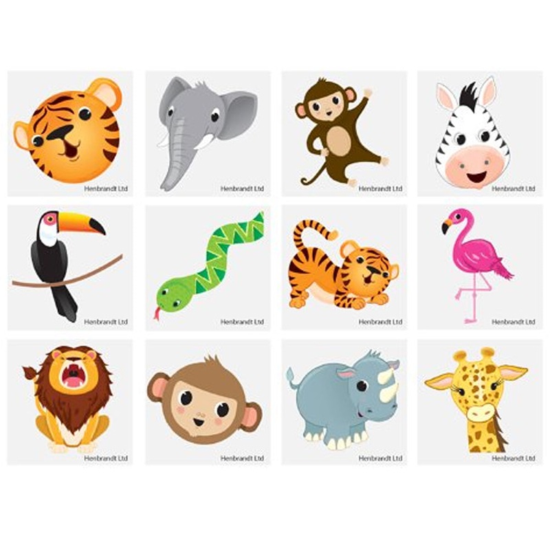 Mini Jungle Tattoos - 4cm - Pack of 12