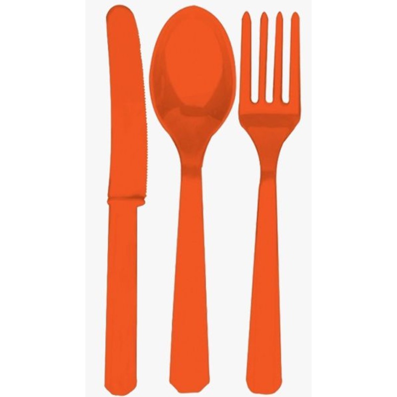 Orange Reusable Cutlery - Pack of 18