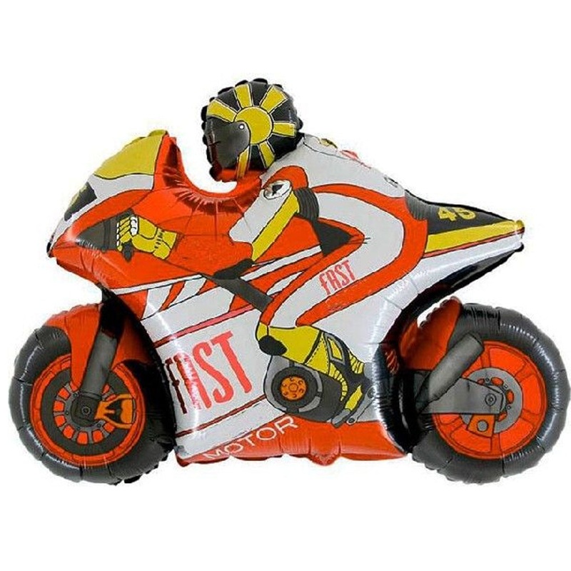 Red Motorbike Foil Balloon - 30"