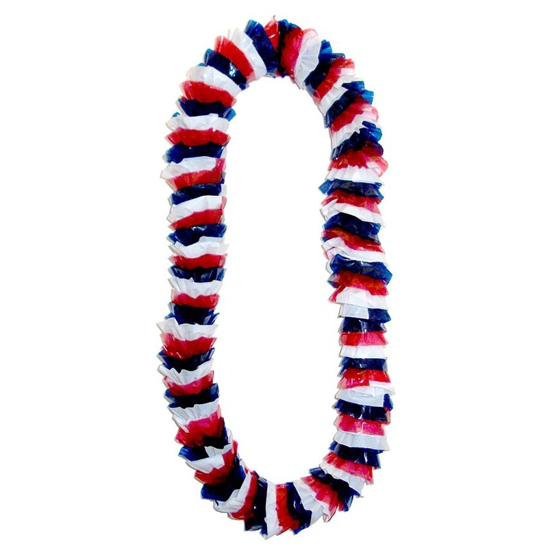 Red White & Blue Hawaiian Lei - 36inch