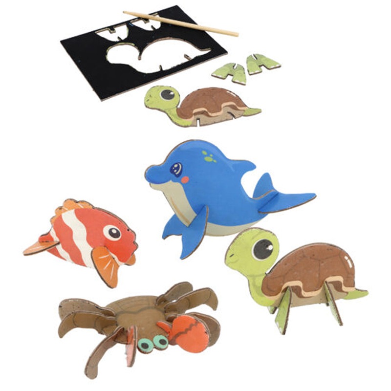 Sealife Glow In The Dark Scratch Art 3D Puzzle - 4 Designs - Each