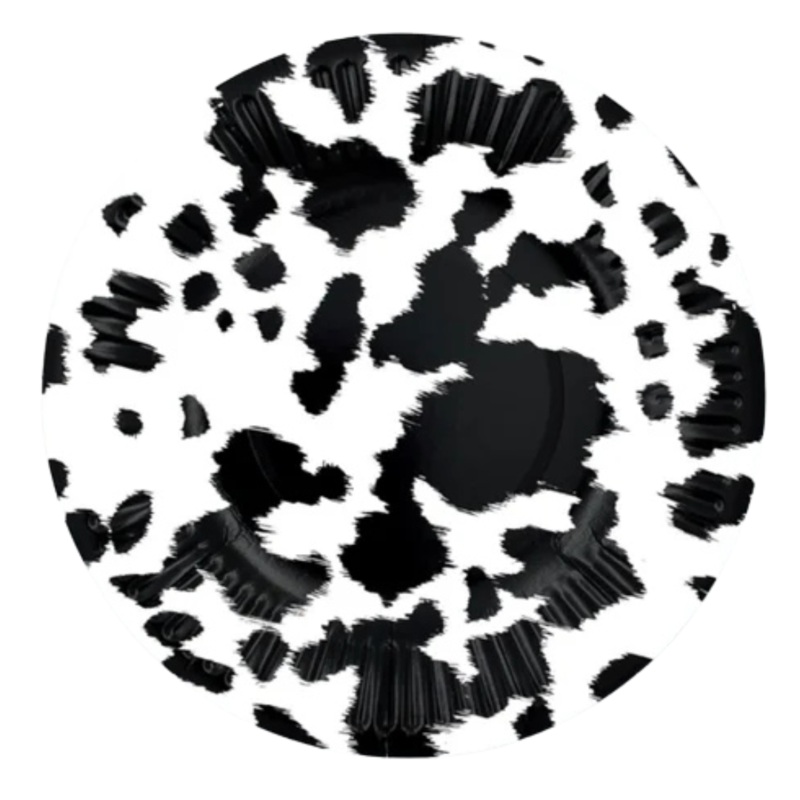 Black Cowhide Dinner Plates